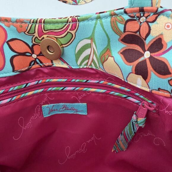 Bright Floral 100% Silk Shoulder Bag Quilted Tropical Y2K Retro Purse Girly - Picture 6 of 7